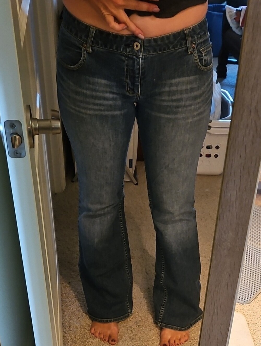 Dark Blue Women's Bootcut Jeans - Classic Denim